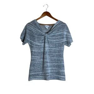 Emma G grey‎ knit short sleeve sweater. Size medium